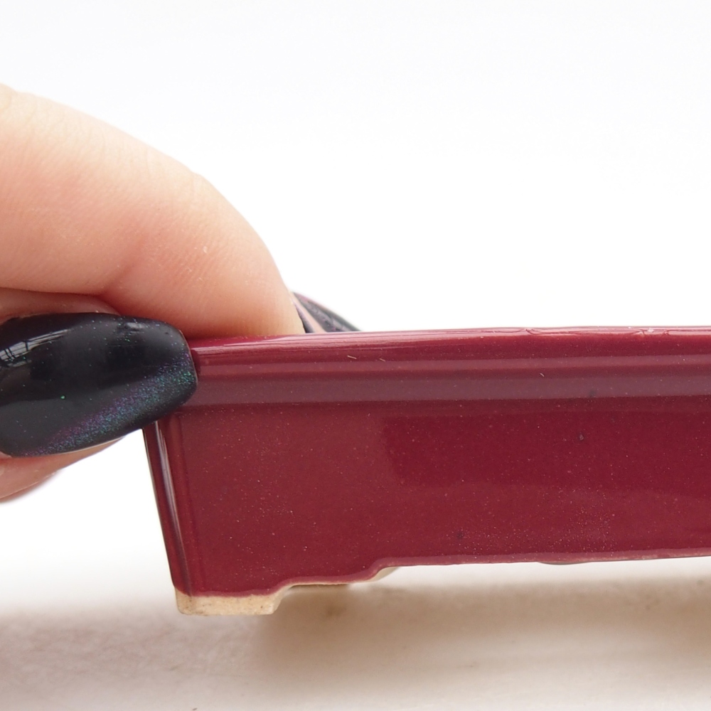Mini bonsaischaal 7,5 x 5 x 2 cm, bordeauxrood