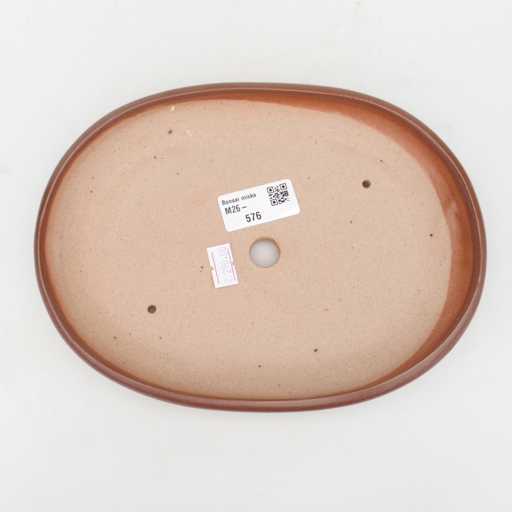 Bonsaischaal van keramiek 22 x 17 x 3 cm, bruin