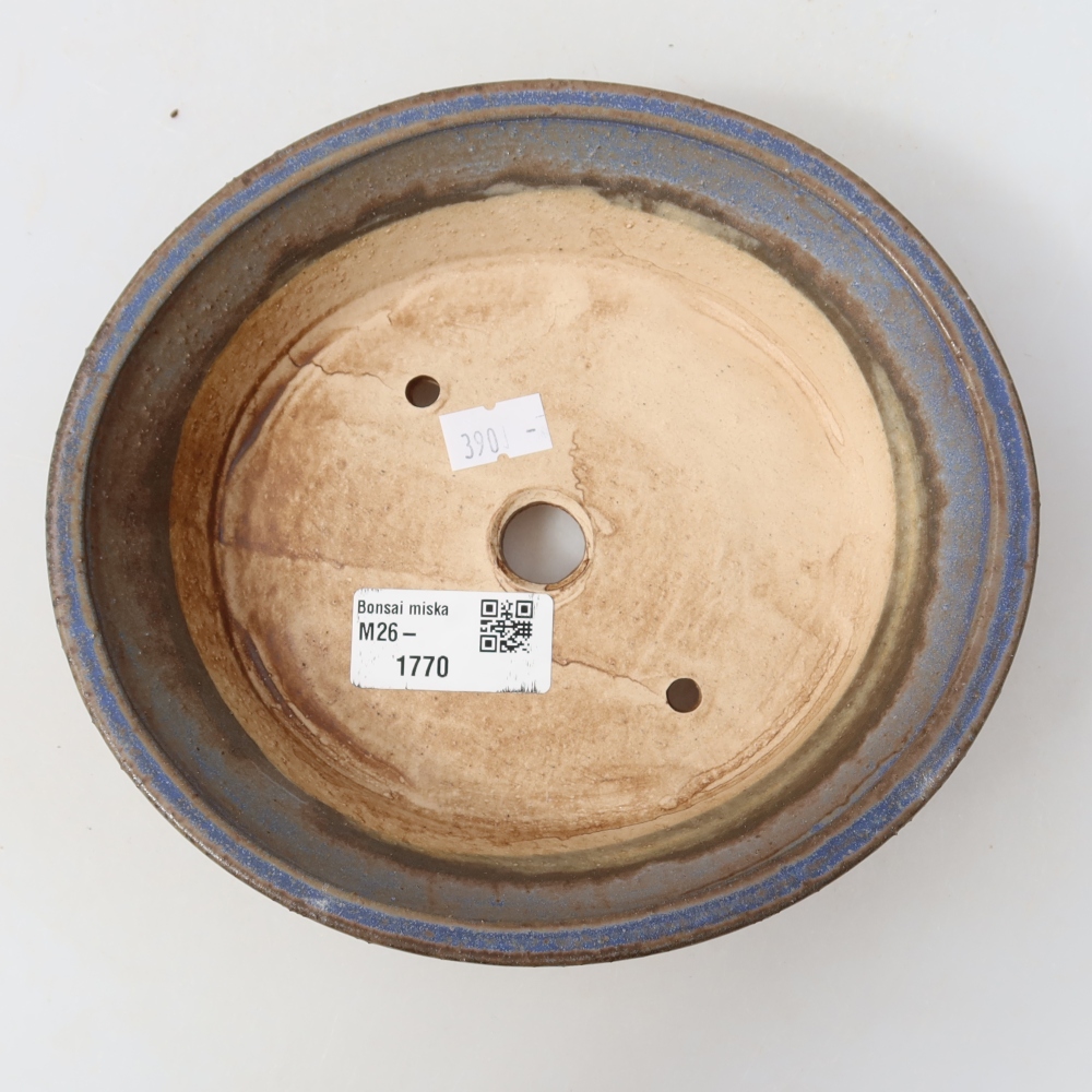 Keramische bonsaipot 17,5 x 16,5 x 5 cm, kleur: blauw