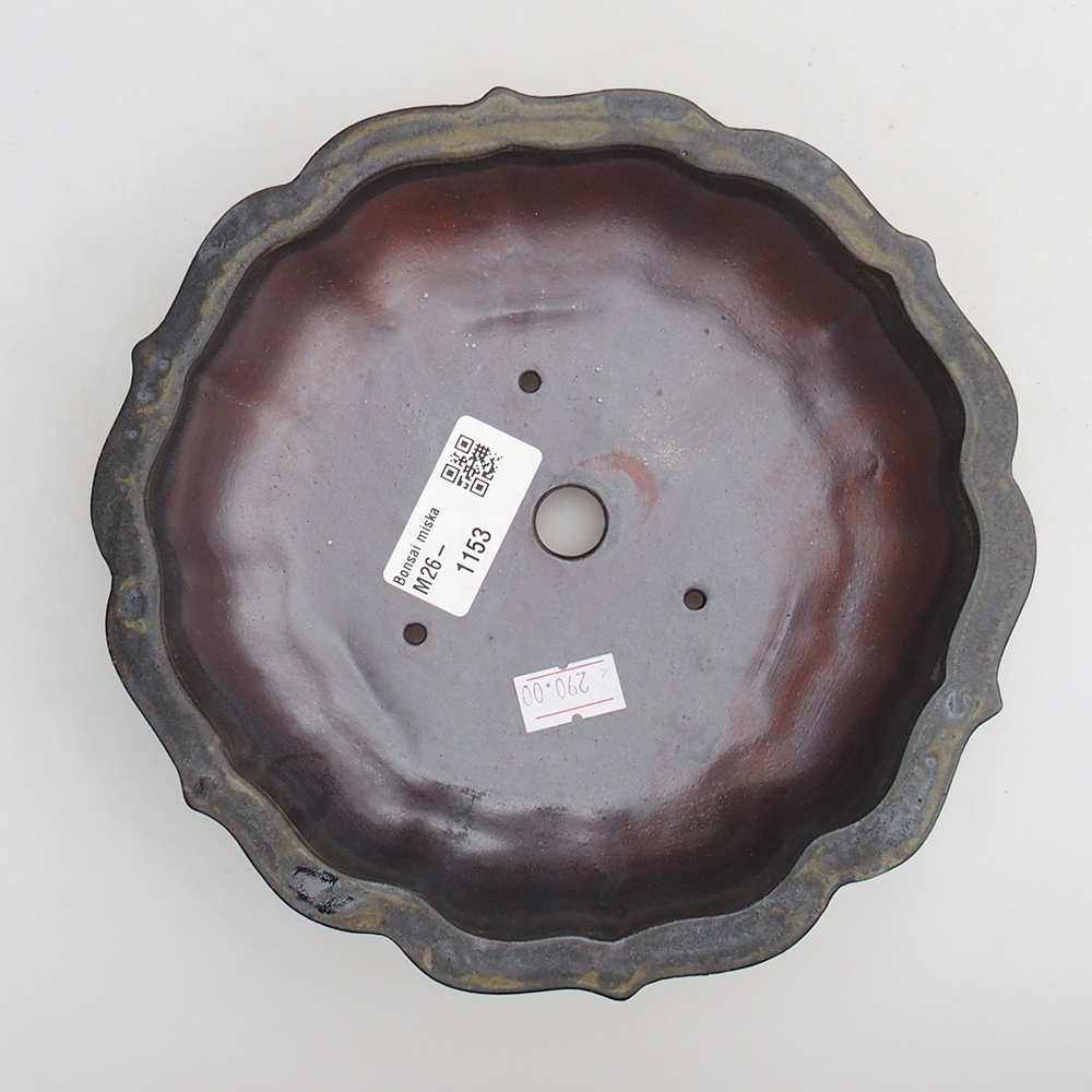 Bonsaischaal van keramiek 18 x 18 x 4,5 cm, bruin