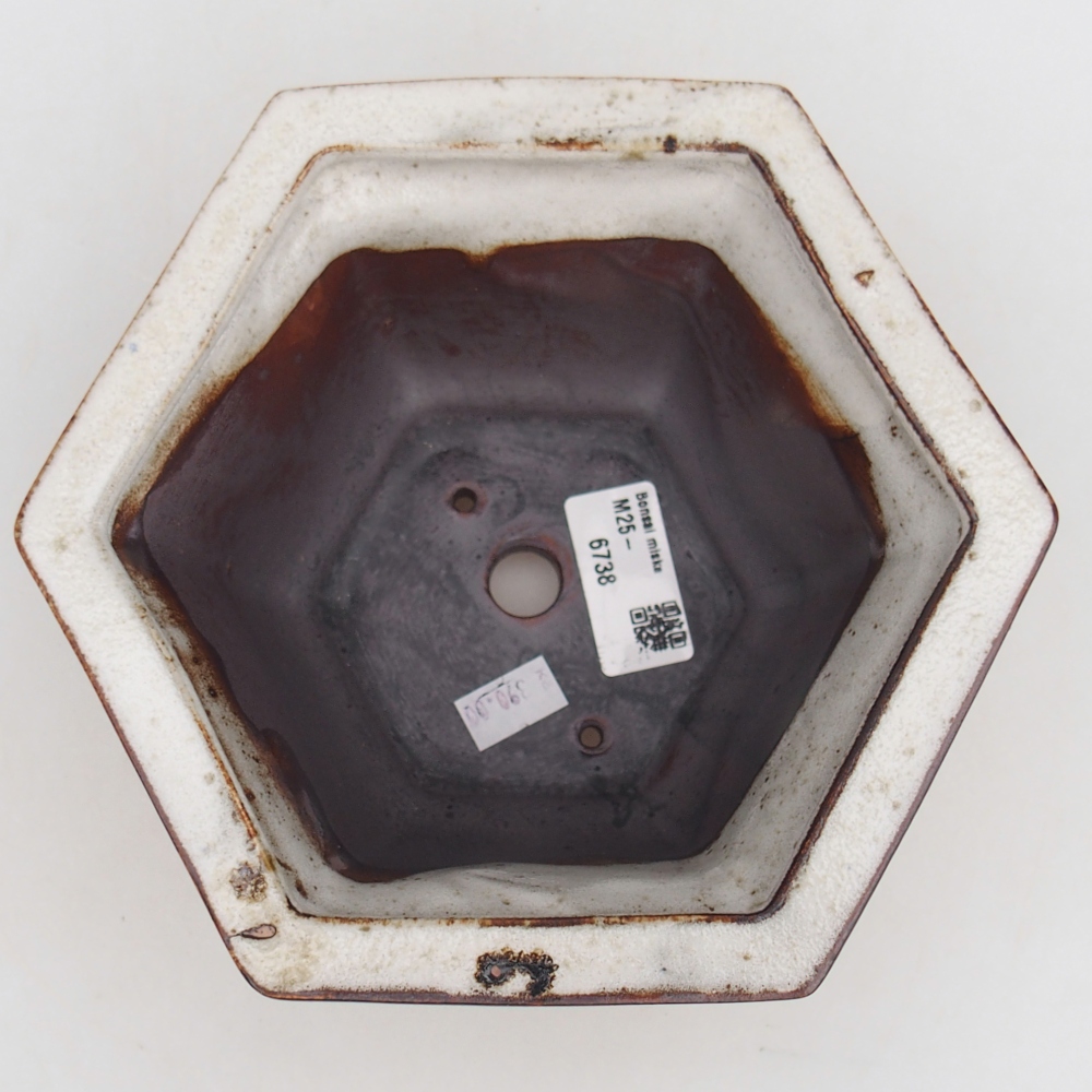 Bonsaischaal van keramiek 18,5 x 16,5 x 9 cm, wit