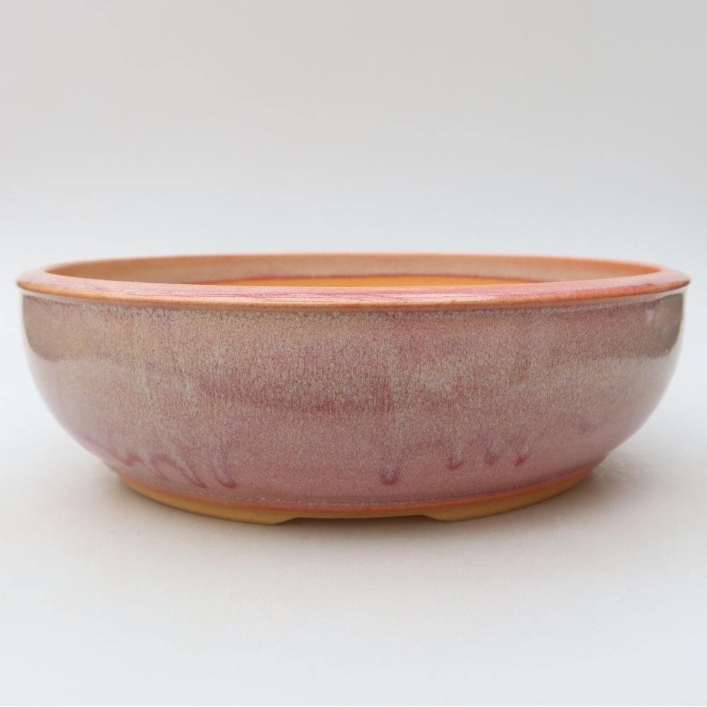 Keramische bonsaischaal 26,5 x 26,5 x 7,5 cm, kleur roze