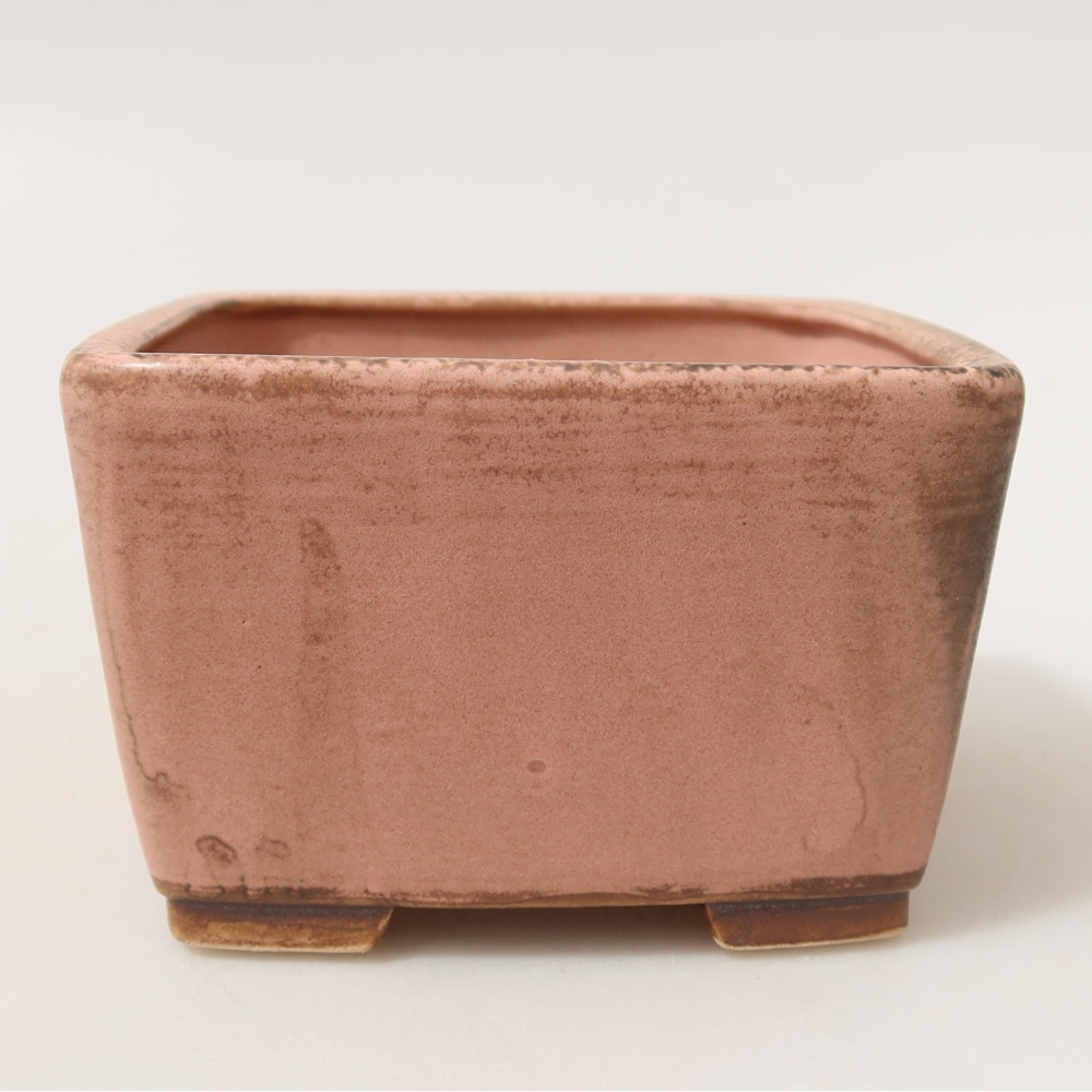 Bonsaischaal van keramiek 10,5 x 10,5 x 7 cm, roze