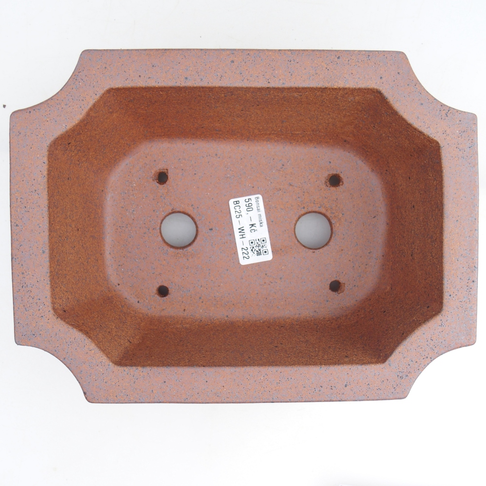 Bonsaischaal van keramiek 23,5 x 17,5 x 8,5 cm, bruin