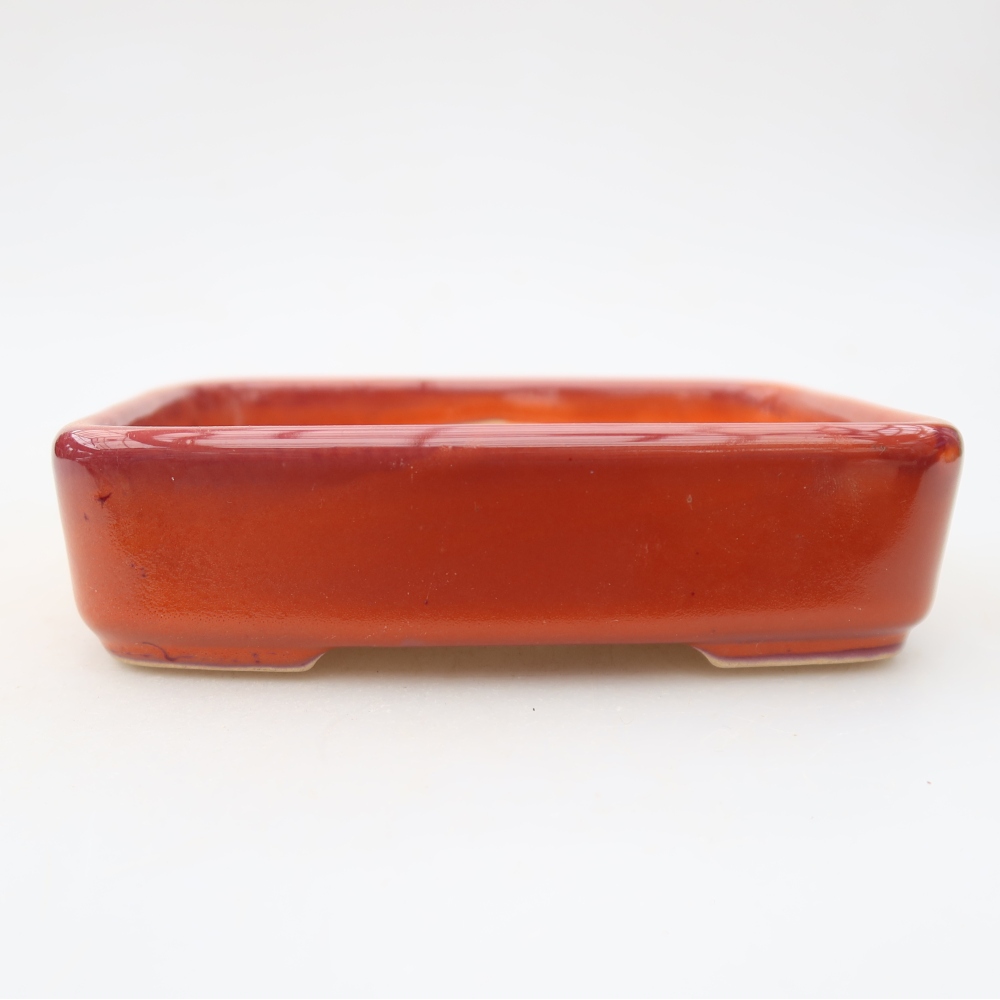 Bonsaischaal van keramiek 12,5 x 9 x 3,5 cm, oranje