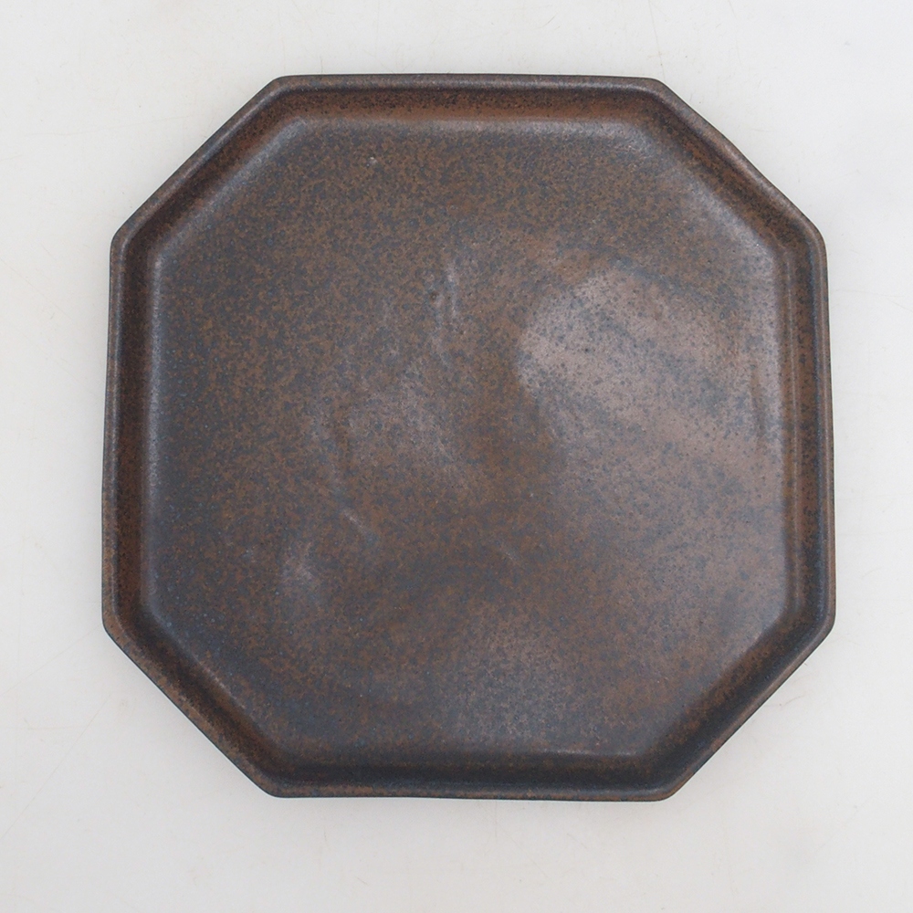 Keramische kom H14 - 18 x 18 x 1 cm - bruin