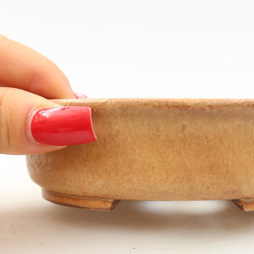 Keramische bonsaischaal 12,5 x 11,5 x 3,5 cm, kleur roze
