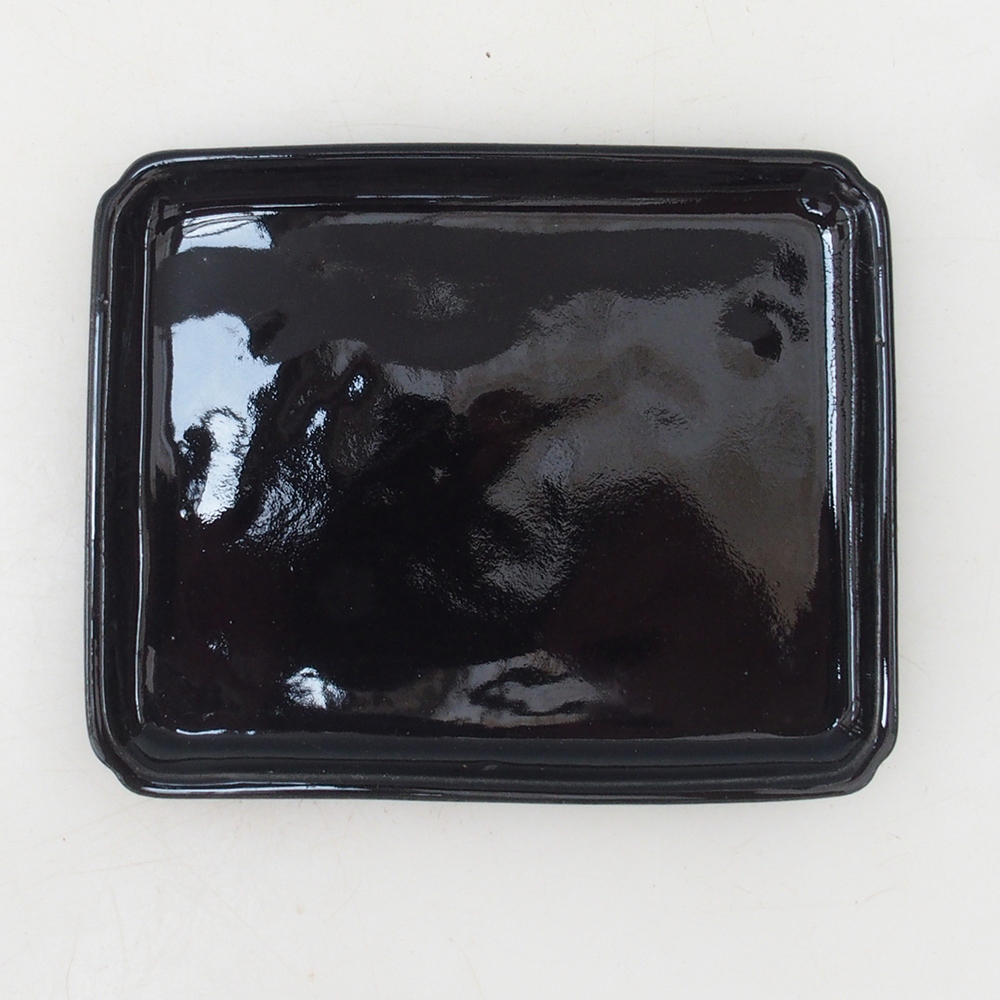 Rechthoekig bonsai dienblad D5-M - 12,5 x 10,5 x 1 cm - zwart