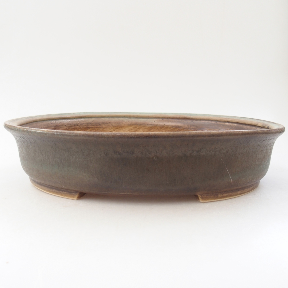 Bonsaischaal van keramiek 26,5 x 23,5 x 5,5 cm, groen