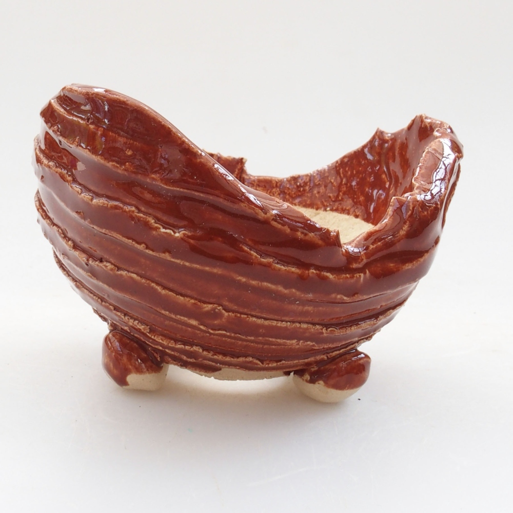 Keramisch Schelp 7,5 x 7,5 x 6 cm , kleur bruin