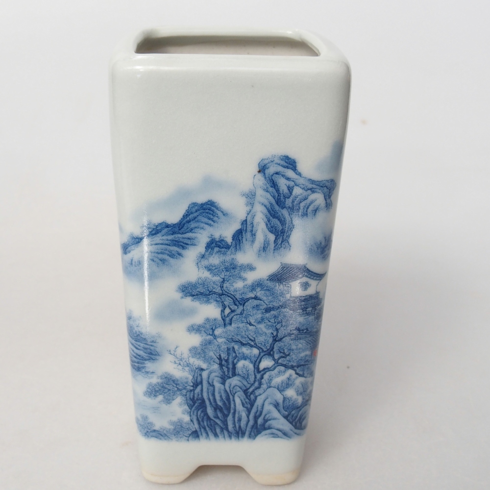 Bonsaischaal van keramiek 5,5 x 5,5 x 12 cm, kleur wit