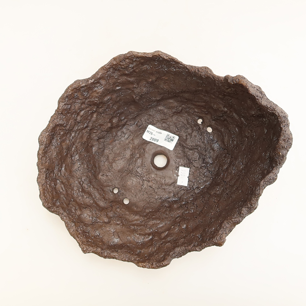 Keramische schaal 22 x 18 x 17 cm, kleur bruin