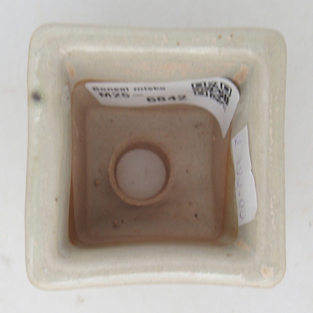 Bonsaischaal van keramiek 5,5 x 5,5 x 5,5 cm, kleur beige