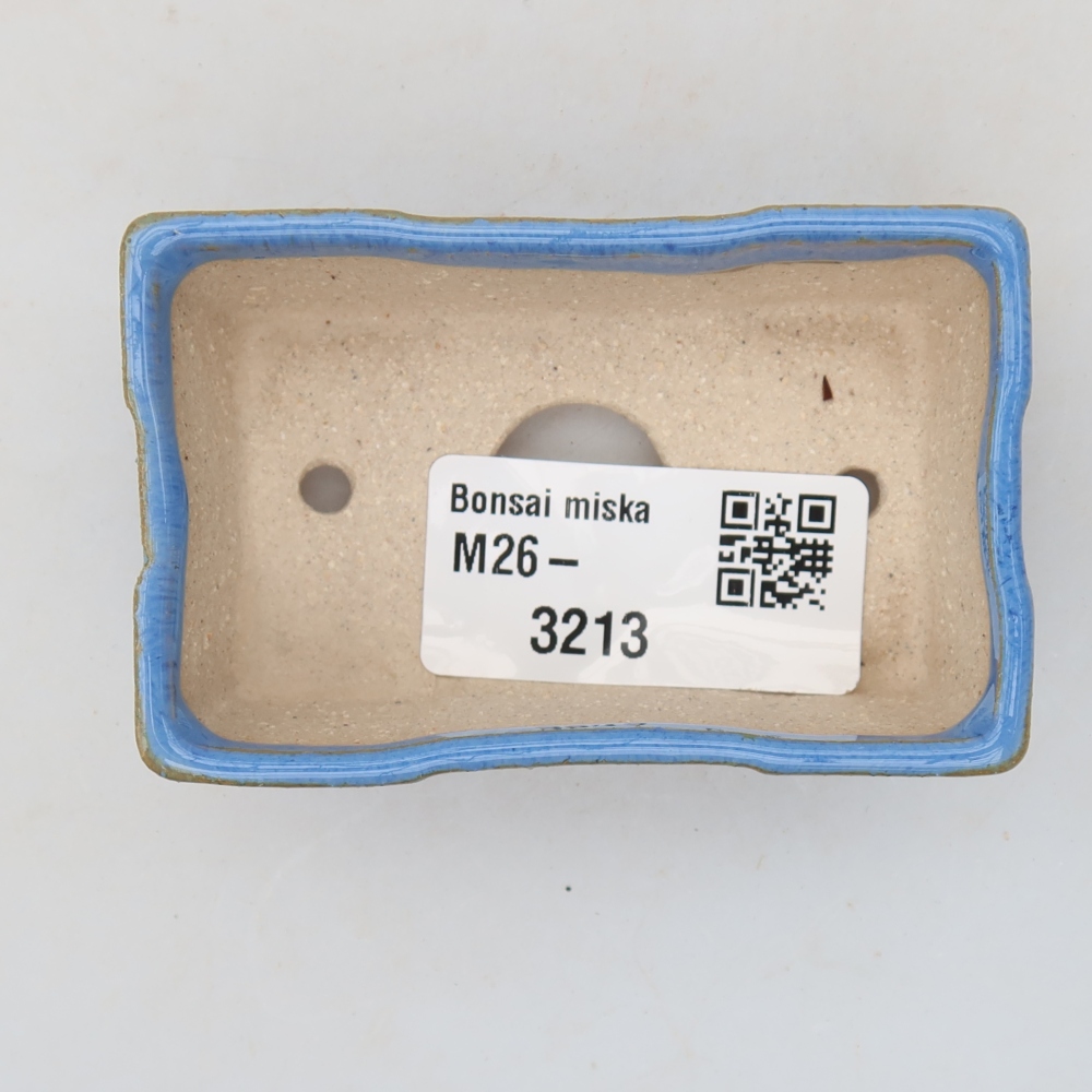 Keramische bonsaischaal 7 x 4,5 x 2,5 cm, kleur: blauw