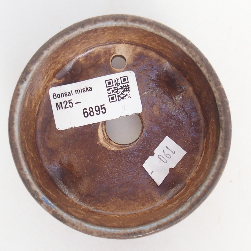 Bonsaischaal van keramiek 9 x 9 x 3,5 cm, kleur blauw