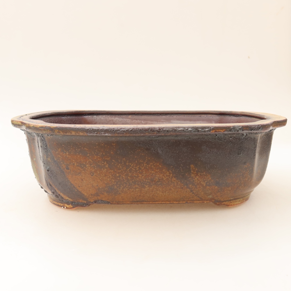 Keramische bonsaipot 24,5 x 21 x 7,5 cm, kleur bruin