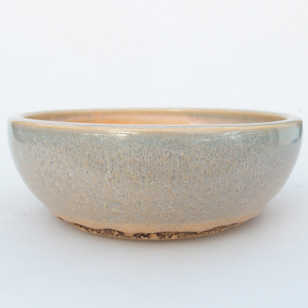 Bonsaischaal van keramiek 15 x 15 x 5 cm, groenbruin