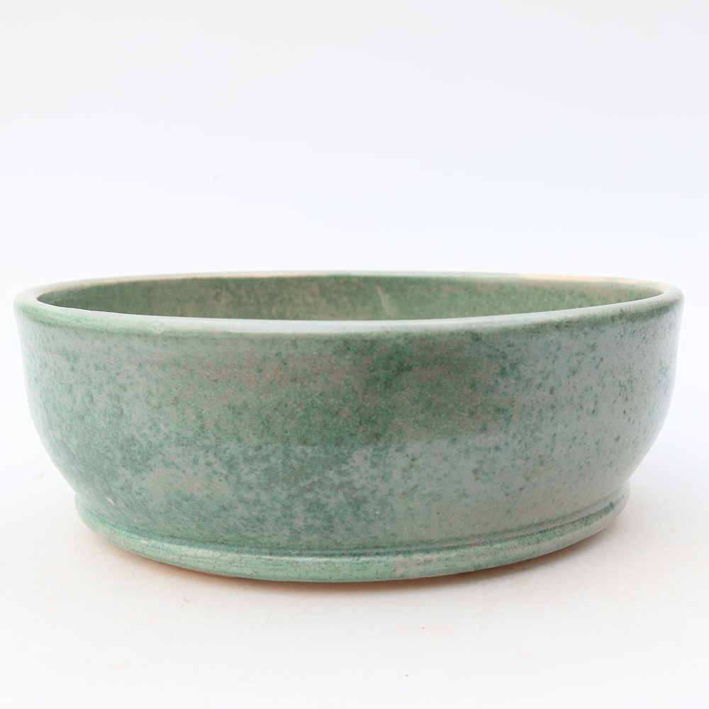 Bonsaischaal van keramiek 17,5 x 17,5 x 6 cm, groen