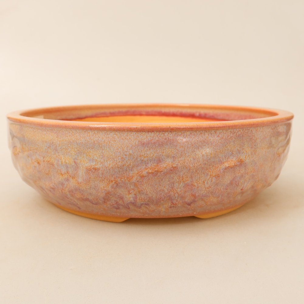 Keramische bonsaipot 22,5 x 22,5 x 7 cm, kleur: roze