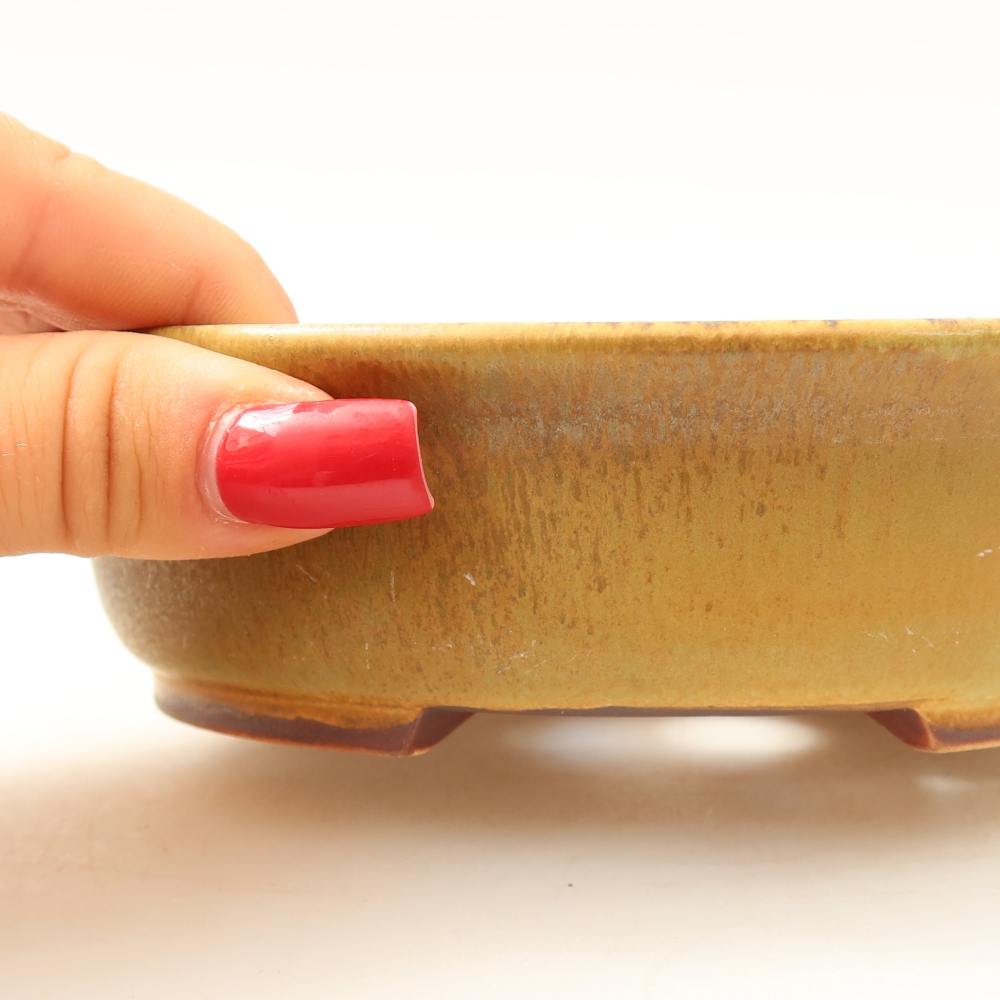 Keramische bonsaipot 15,5 x 14,5 x 4 cm, kleur groen