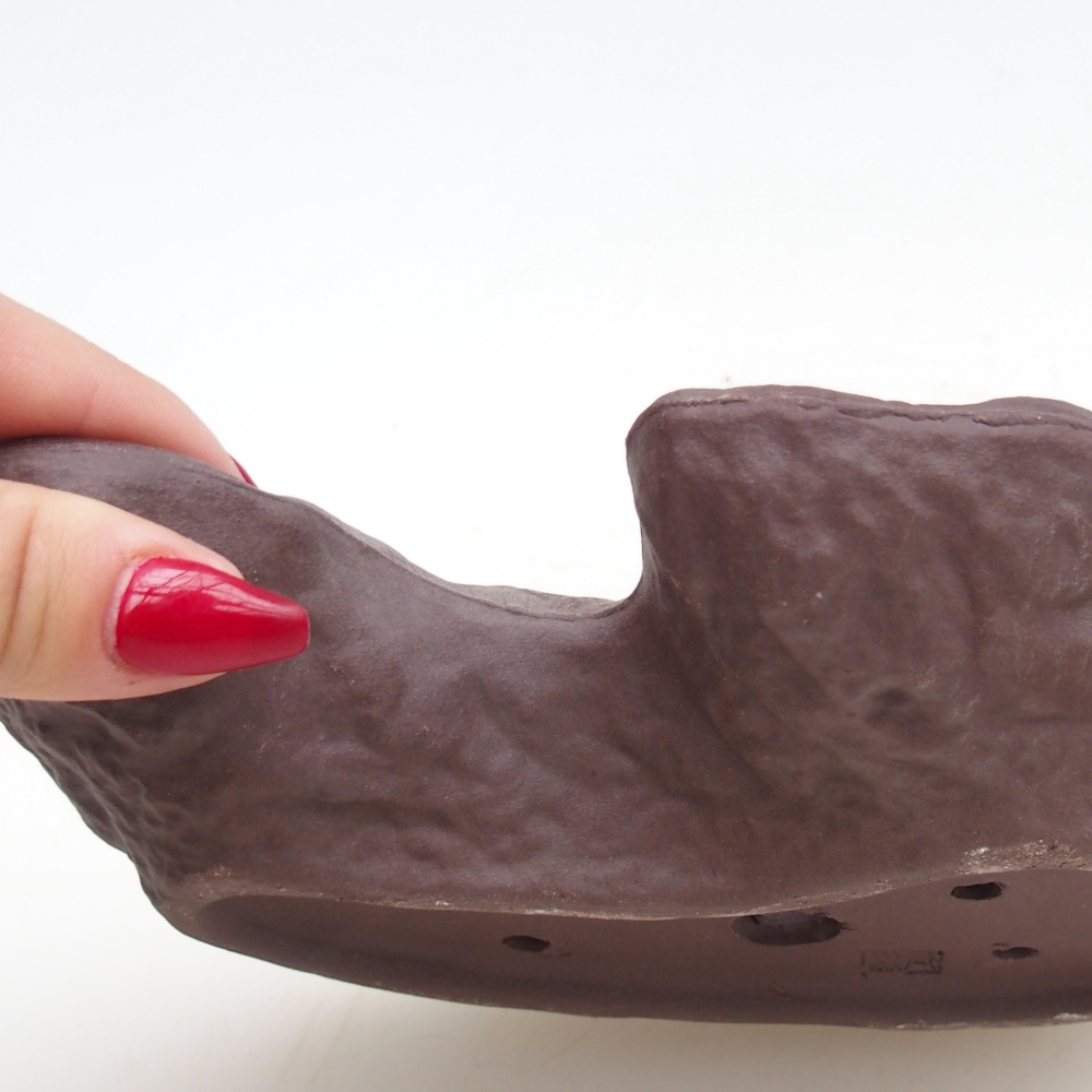 Keramisch Schelp 19 x 13,5 x 3,5 cm , kleur bruin