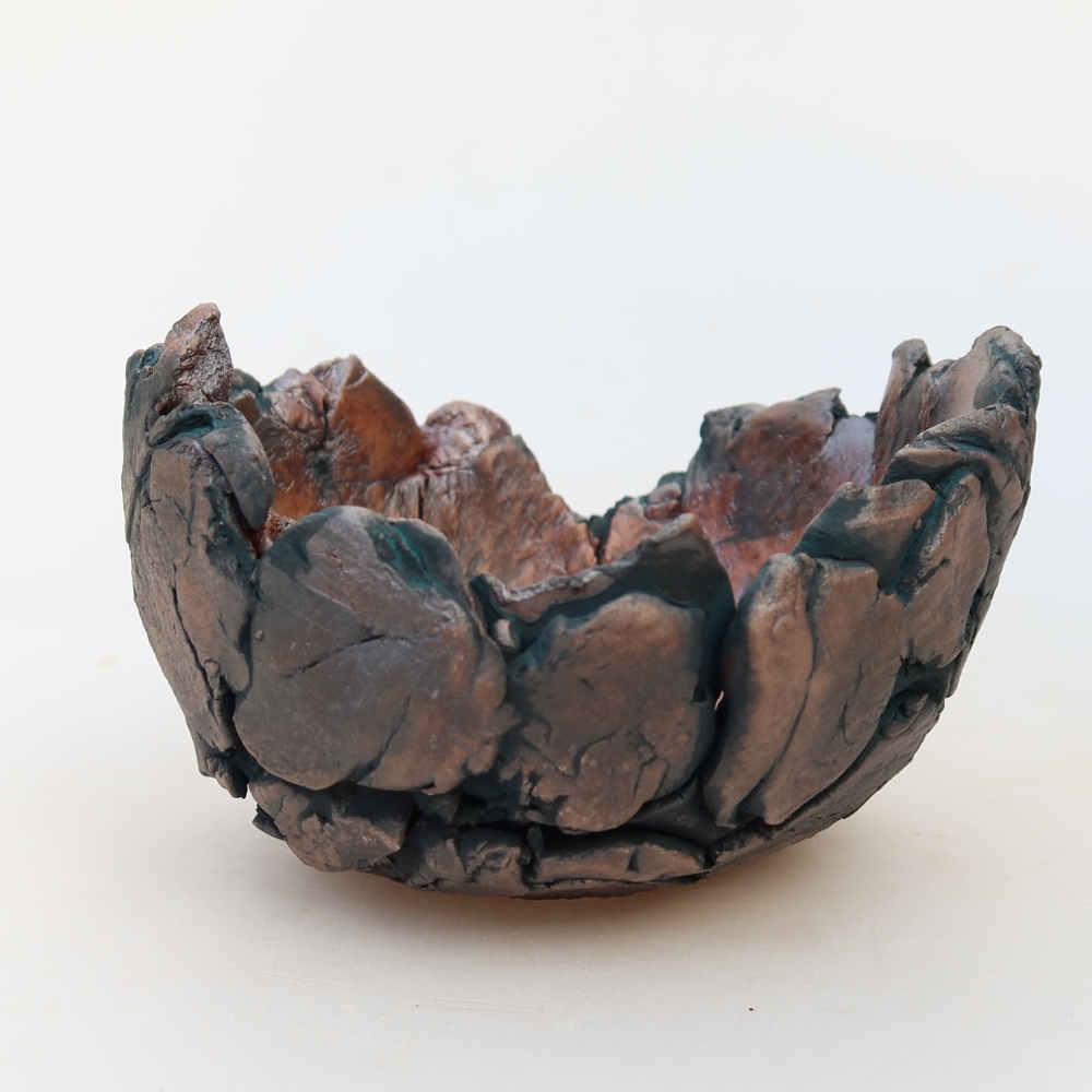 Keramische schaal  11 x 11 x 7 cm, kleur groen