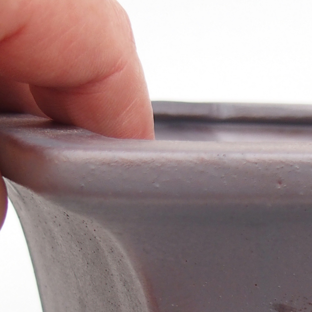 Bonsaischaal van keramiek 18 x 16 x 9 cm, metaalkleur