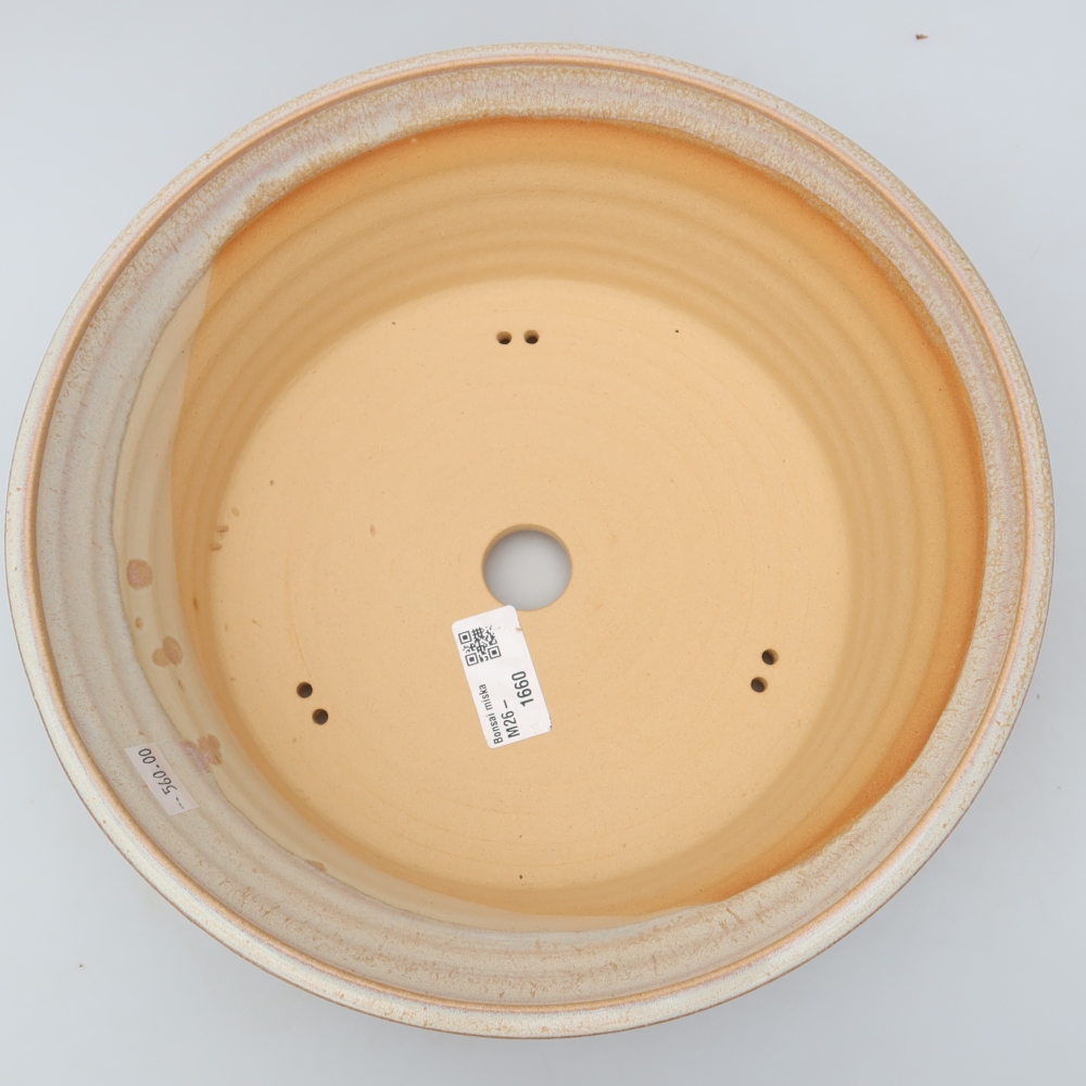 Keramische bonsaipot 27 x 27 x 8 cm, kleur: beige