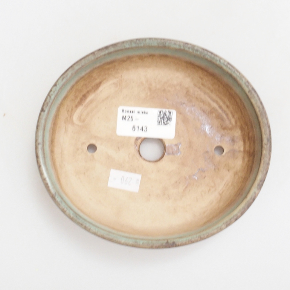 Bonsaischaal van keramiek 10 x 8,5 x 4 cm, bruin