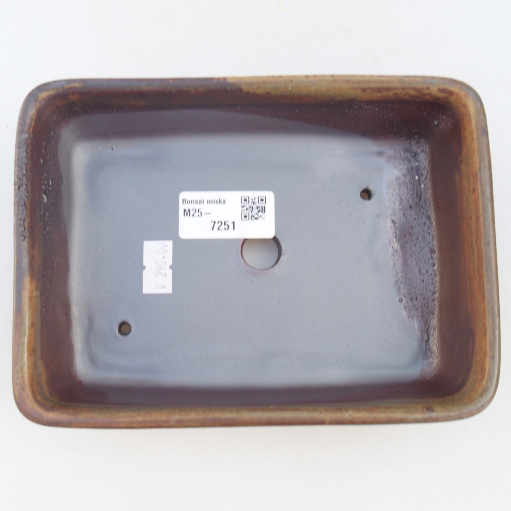 Bonsaischaal van keramiek 26 x 26 x 8 cm, kleur rood