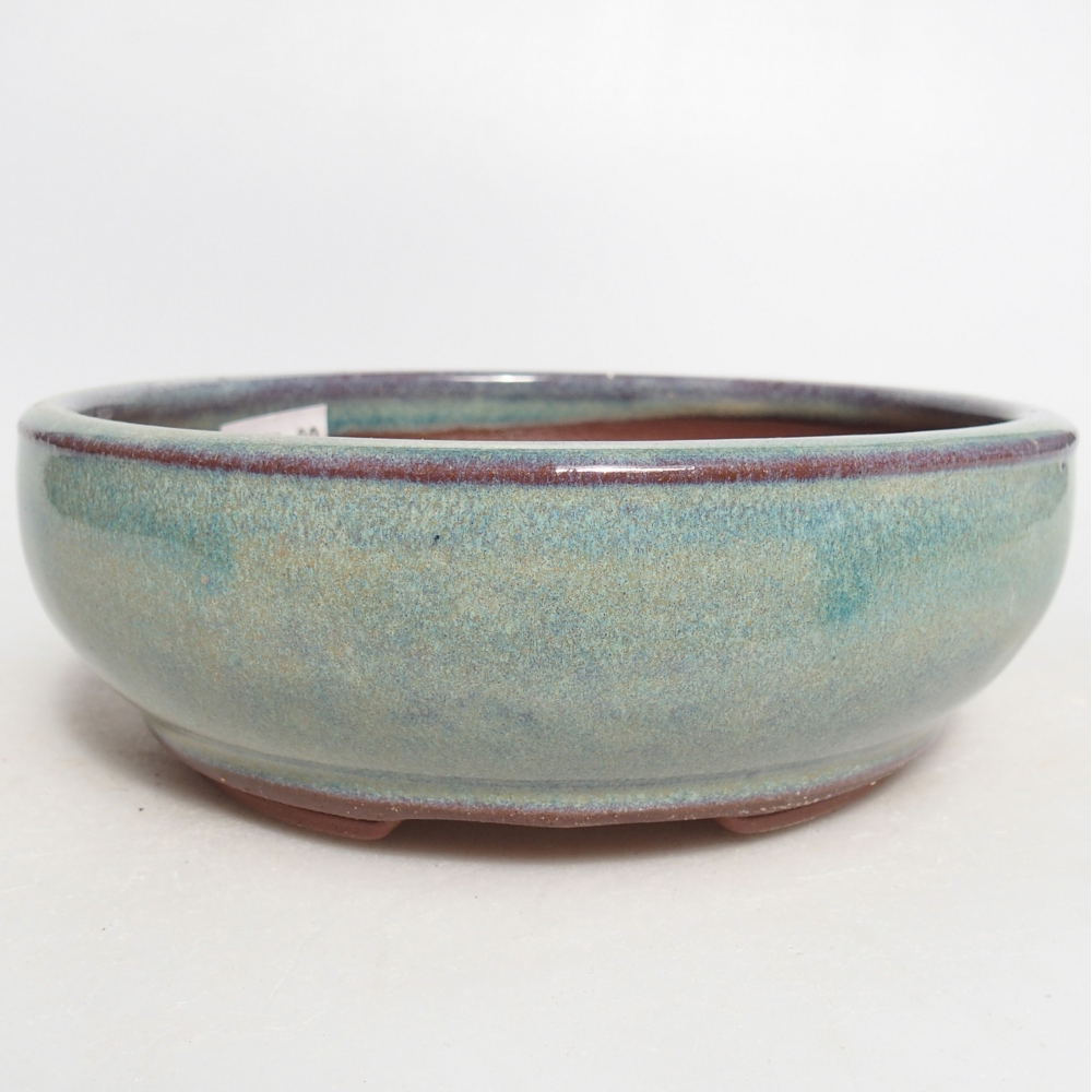 Bonsaischaal van keramiek 14,5 x 14,5 x 5 cm, groen