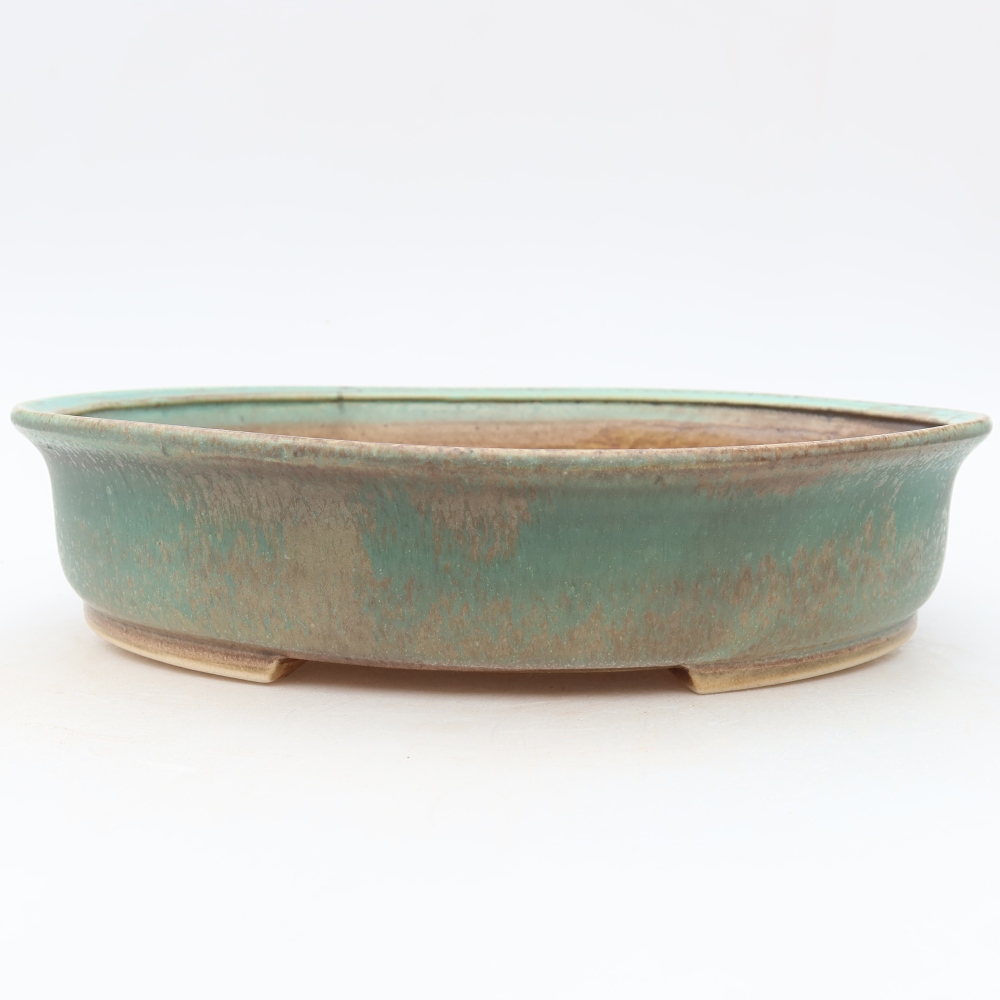 Keramische bonsaipot 27 x 24 x 5,5 cm, kleur: groen