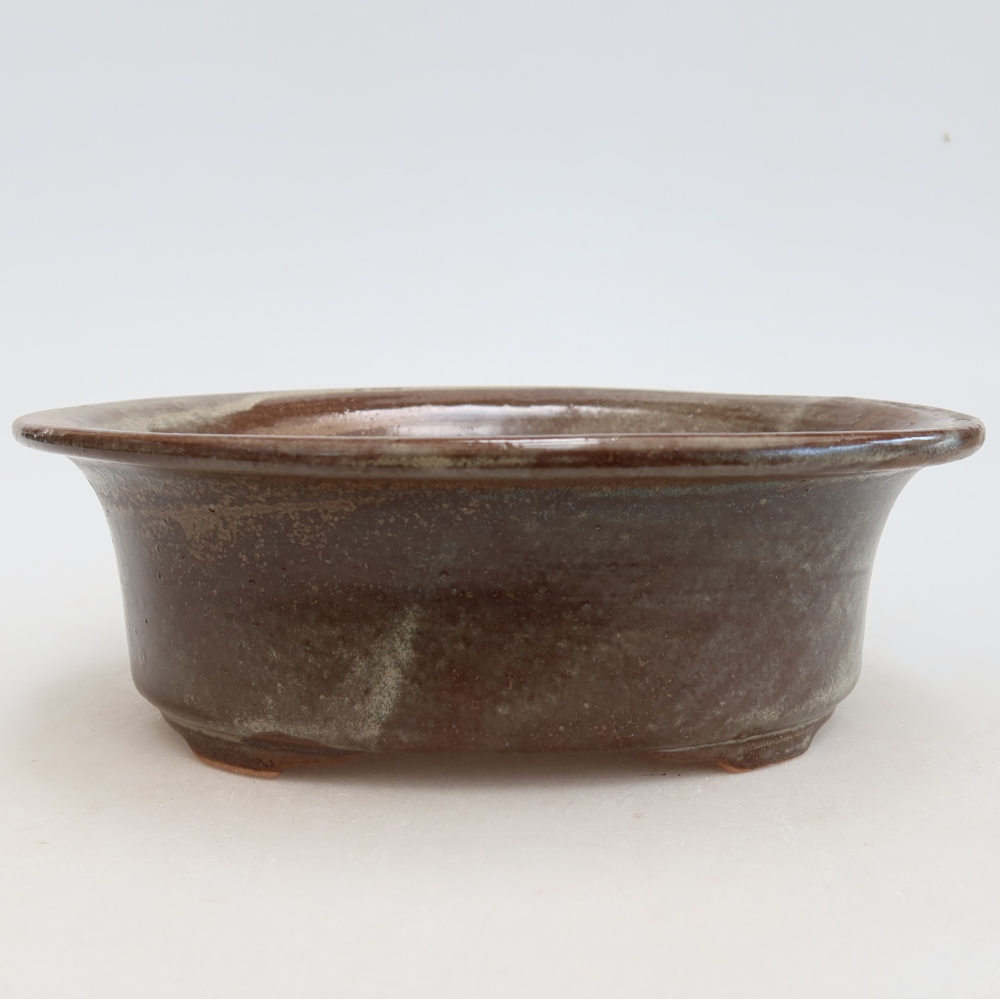 Keramische bonsaipot 19,5 x 15,5 x 6,5 cm, kleur bruin