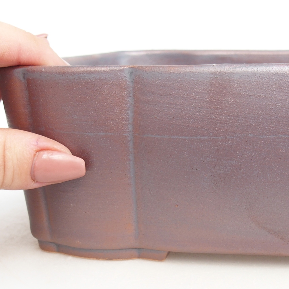 Bonsaischaal van keramiek 21 x 17 x 7 cm, metaalkleur