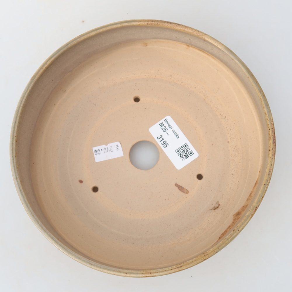 Keramische bonsaipot 17,5 x 17,5 x 6 cm, kleur: beige