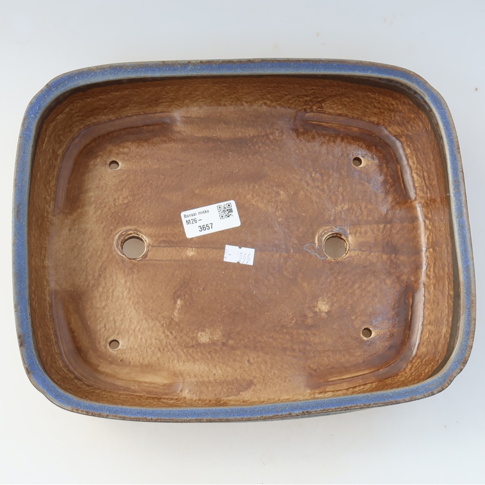 Keramische bonsaipot 29 x 23 x 7 cm, kleur: blauw