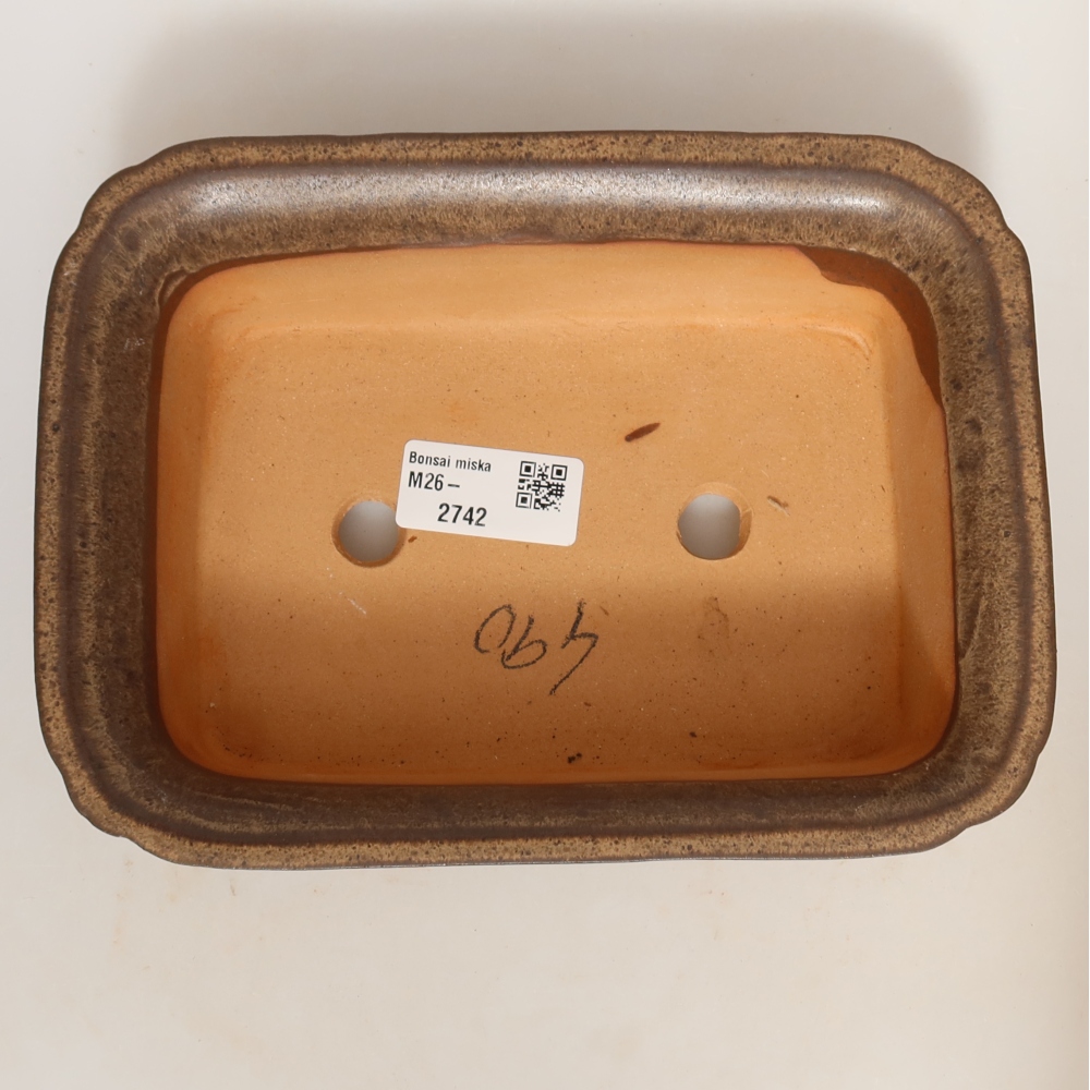 Keramische schaal  20 x 15,5 x 5,5 cm, kleur bruin