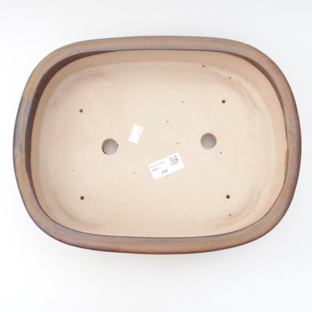 Bonsaischaal van keramiek 32 x 25 x 7,5 cm, bruin