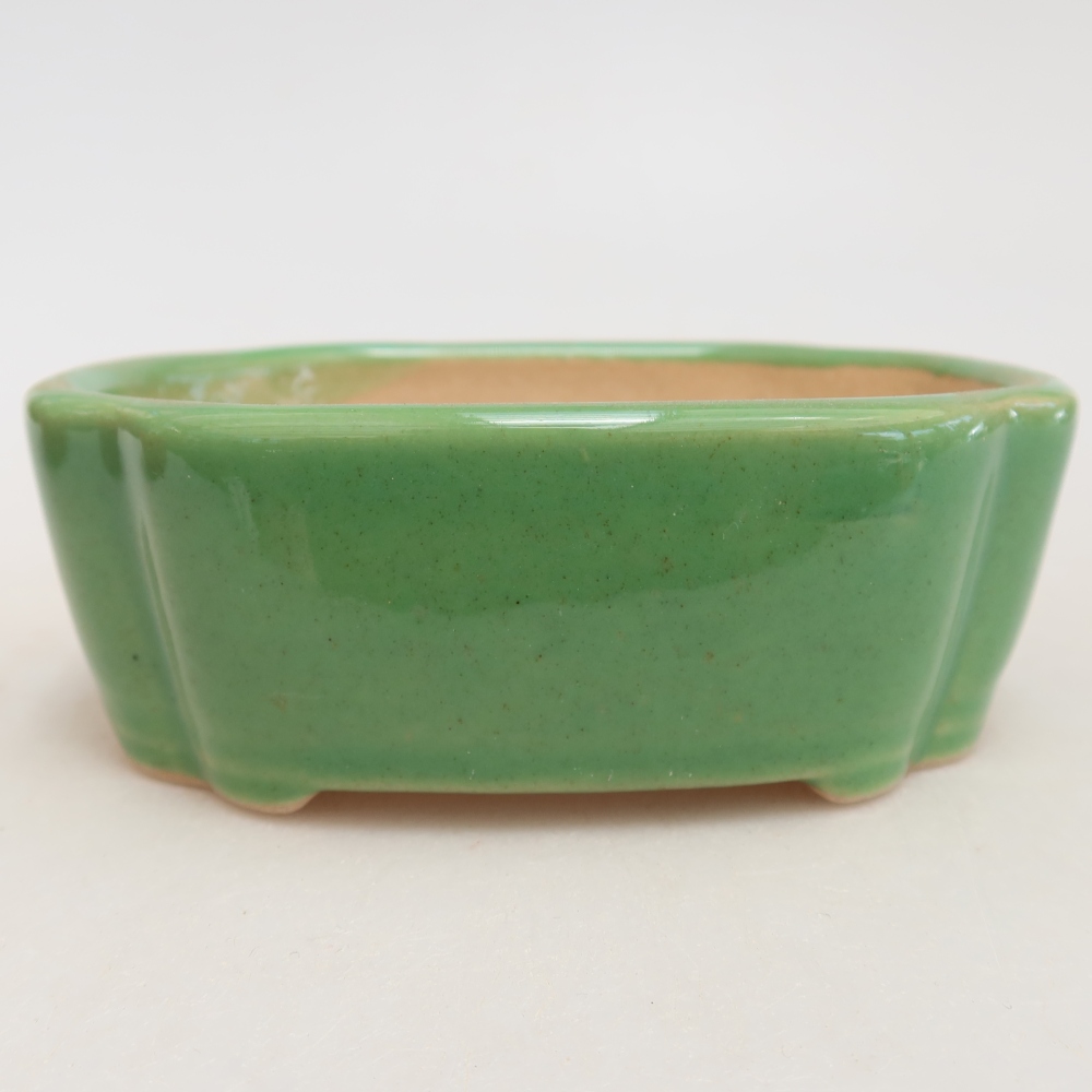 Keramische bonsaipot 10,5 x 8 x 4 cm, kleur groen