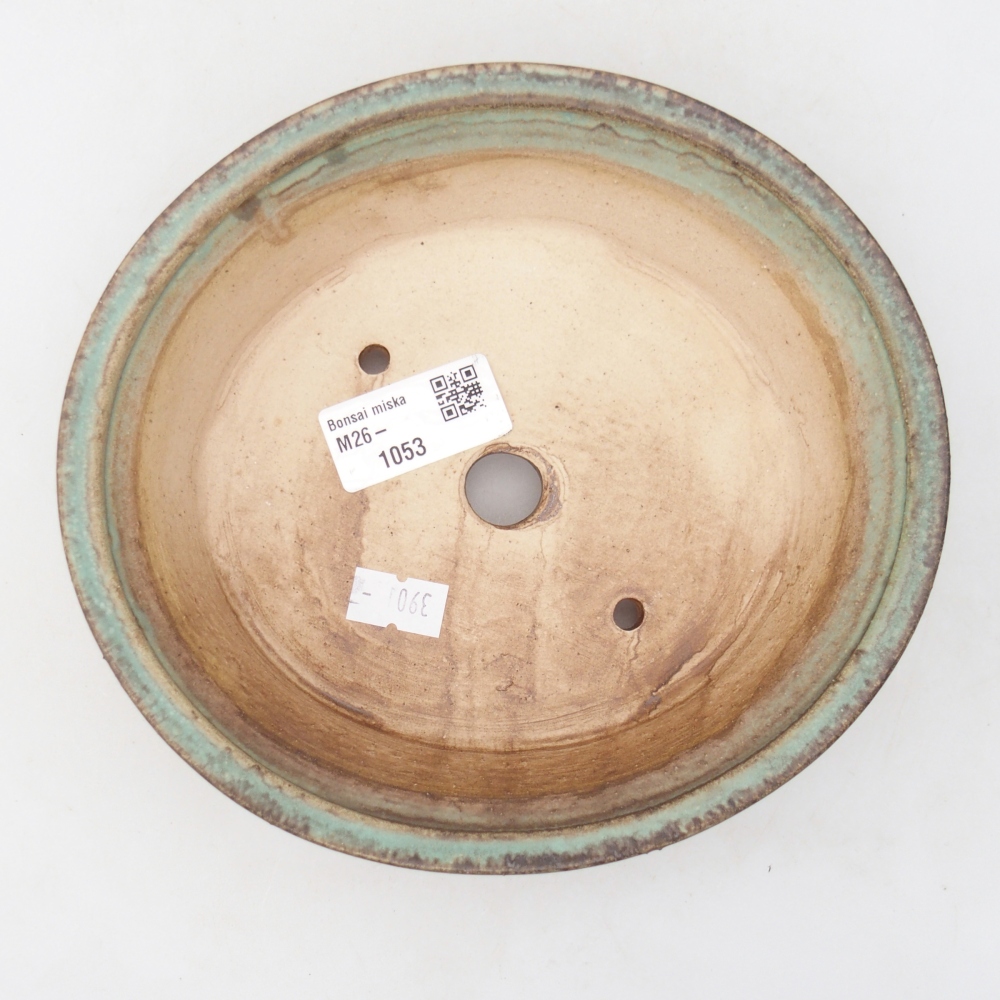 Bonsaischaal van keramiek 17,5 x 16 x 5 cm, groen