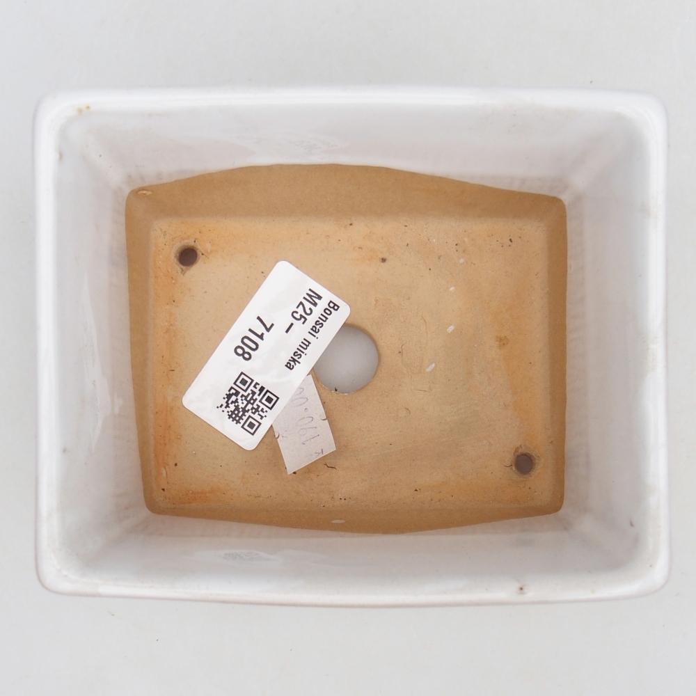 Bonsaischaal van keramiek 26 x 26 x 8 cm, kleur rood