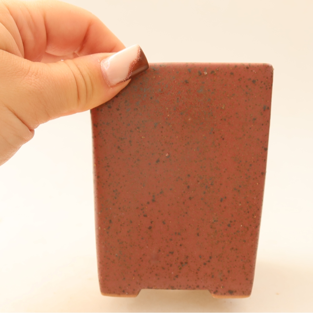 Keramische bonsaipot 7,5 x 7,5 x 10 cm, kleur: roze