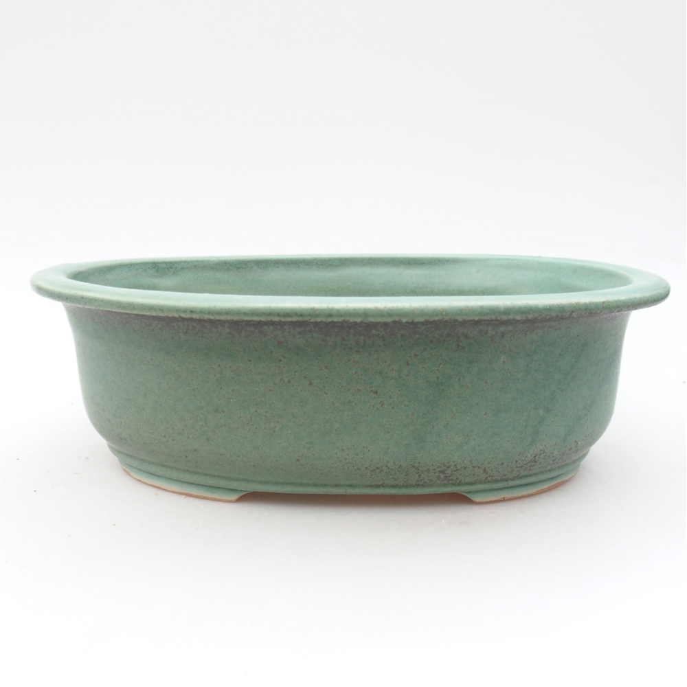 Bonsaischaal van keramiek 23 x 19,5 x 7 cm, groen