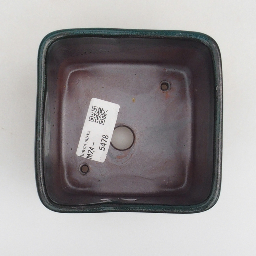 Bonsaischaal van keramiek 10 x 10 x 8 cm, groen