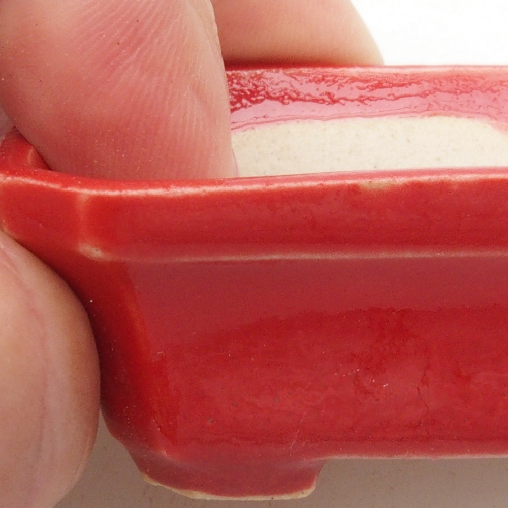 Mini bonsaischaal 5 x 4,5 x 2 cm, kleur rood