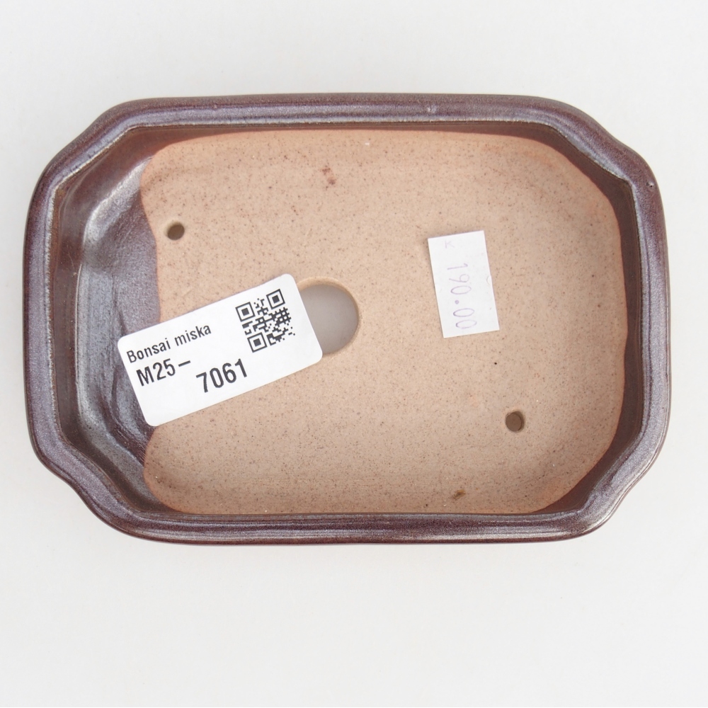 Bonsaischaal van keramiek 26 x 26 x 8 cm, kleur rood