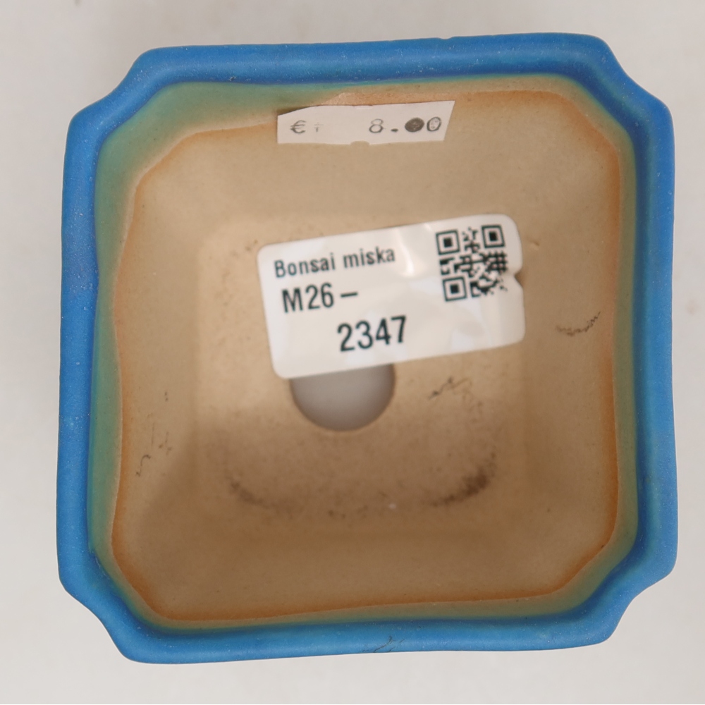 Keramische bonsaischaal 7 x 7 x 5,5 cm, kleur: blauw