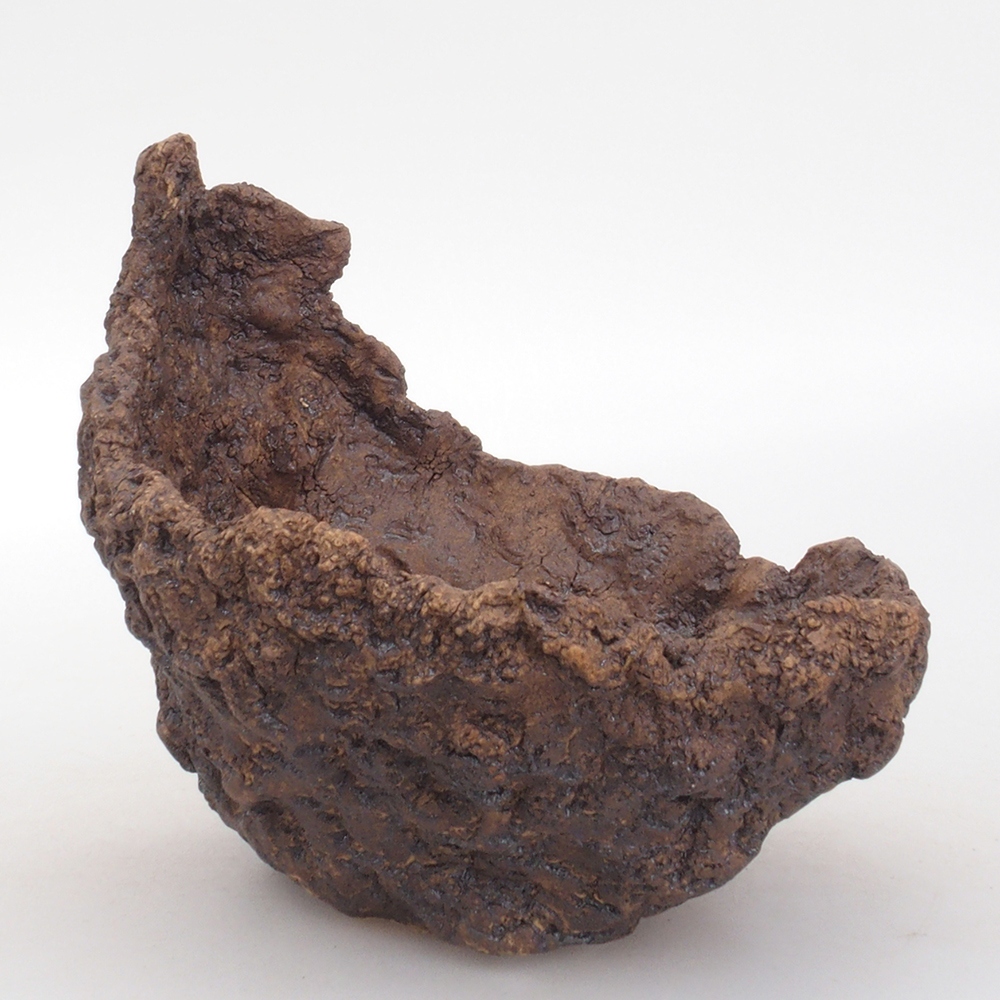 Keramisch Schelp 13,5 x 12 x 13,5 cm , kleur bruin