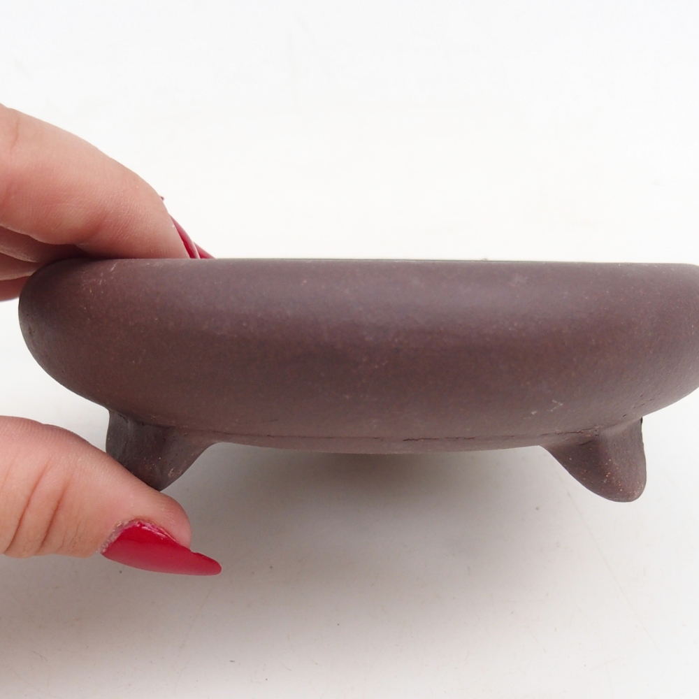 Bonsaischaal van keramiek 11,5 x 11,5 x 4 cm, bruin