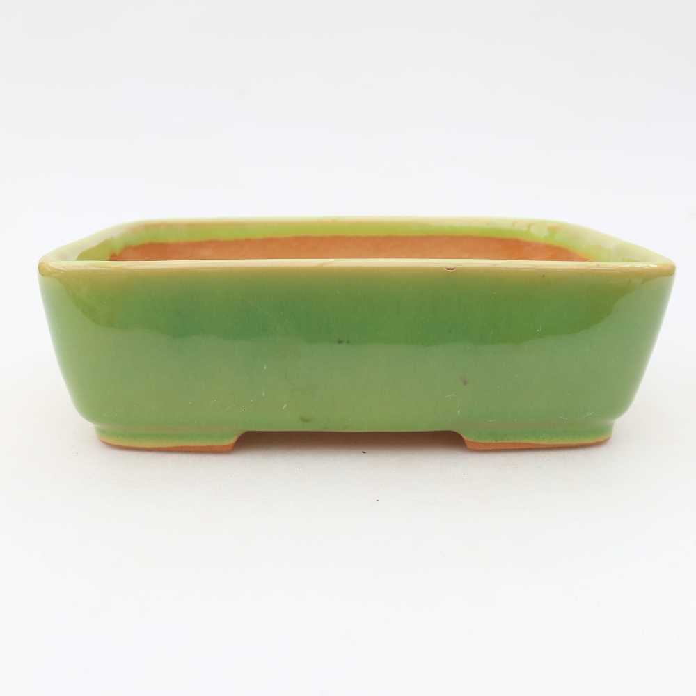 Bonsaischaal van keramiek 15 x 12,5 x 4,5 cm, groen